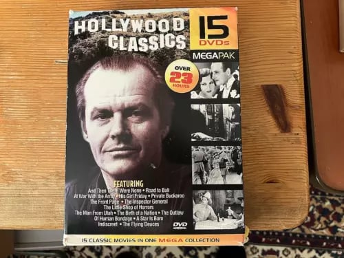 DVD BOX SET: 15 HOLLYWOOD CLASSICS - 15 CLASSIC MOVIES IN ONE COLLECTION! - Region 2 Brand New
