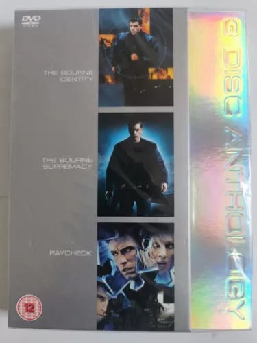 The Bourne Identity, The Bourne Supremacy & Paycheck DVD, 2005, 3-Disc Set, Region 2 Brand New