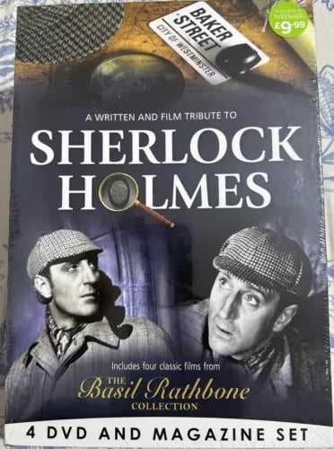 Sherlock Holmes Basil Rathbone Collection DVD & Magazine Region 2 Brand New