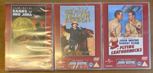 John Wayne [3 DVD] Wore a Yellow Ribbon, Sands of Iwo Jima, Flying Leathernecks Region 2 Brand New