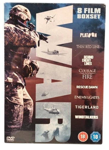 War 8 Film DVD Boxset - Platoon, Rescue Dawn, Tigerland ym.