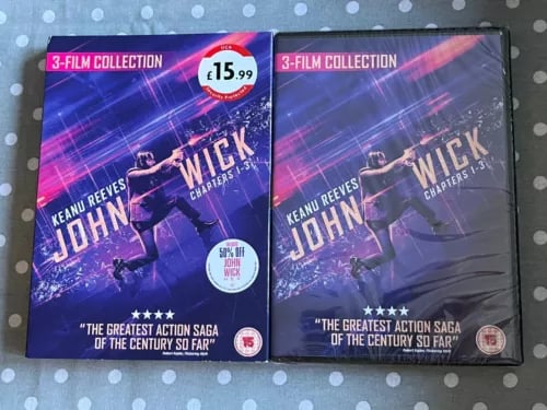 JOHN WICK TRILOGY TRIPLE PACK PART 1-3 DVD COLLECTION MOVIE 1 2 3 FILM R2 Region 2 Brand New