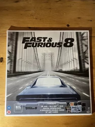 Fast & Furious 8: Big Sleeve Vinyl Edition - 4K Ultra HD + Blu-ray + DVD + Konstkort (Region 2)