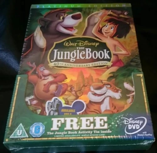 Jungle Book 40th Anniversary Platinum Edition DVD with Activity Tin Region 2 Brand New