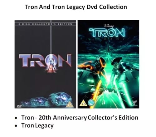 TRON / TRON LEGACY DVD PART 1 AND 2 ONE TWO MOVIE FILM R2 Region 2 Brand New