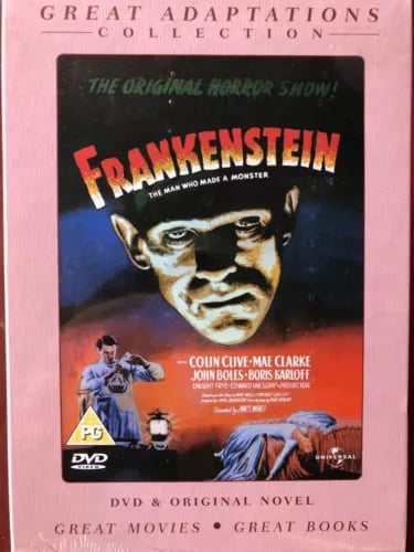 Frankenstein 1931 Great Adaptations Collection (DVD & Original Novel Book) Region 2 Brand New