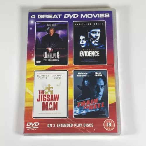 Warlock The Armageddon - Without Evidence - The Jigsaw Man - Train To Hell DVD Region 2 Brand New