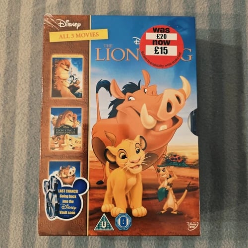 The Lion King 1, 2 & 3 trilogy movie dvd box set Region 2 Brand New