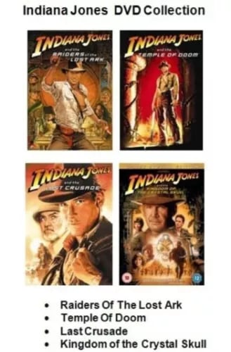 Indiana Jones Quadrilogy DVD – Komplett Filmsamling (Del 1-4)