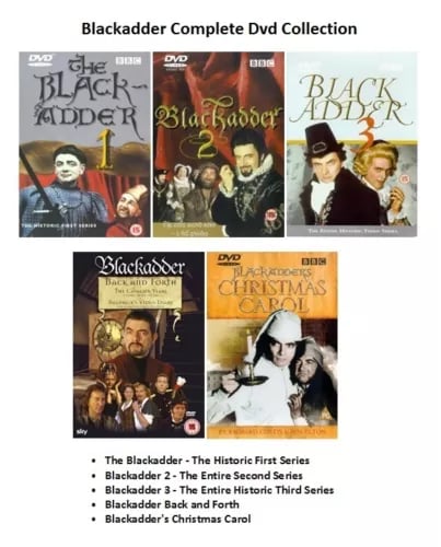 Blackadder – Täydellinen sarja 1-4 & Jouluspesiaali (DVD-kokoelma)