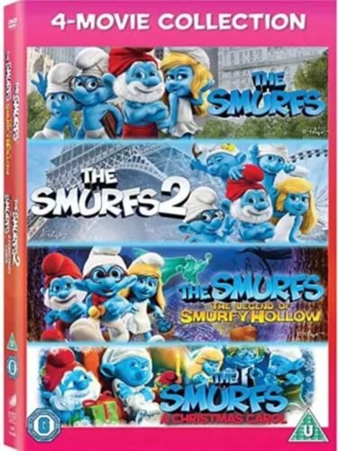 THE SMURFS COMPLETE 4 MOVIE DVD COLLECTION FILM PART 1 2 3 4 R2 Region 2 Brand New