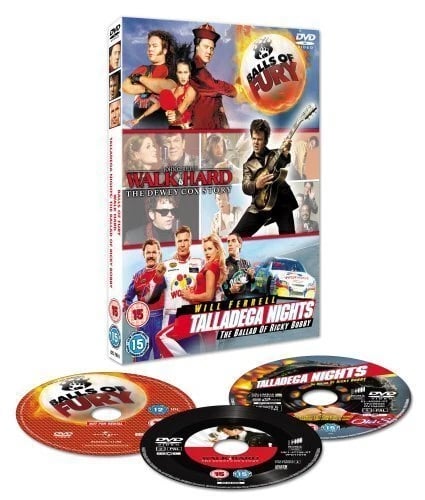 3 Film Box Set - Balls Of Fury / Walk Hard / Talladega Nights [DVD] Region 2 Brand New