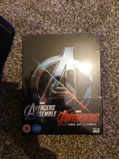 2015 MARVEL AVENGERS ASSEMBLE + AGE OF ULTRON 3D BLU-RAY STEELBOOK Region 2 Brand New