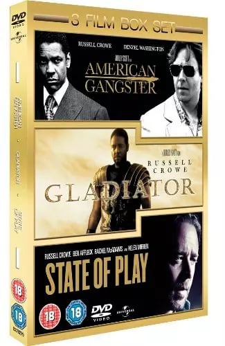 State Of Play/Gladiator/American Gangster DVD (2010) Russell Crowe Region 2 Brand New