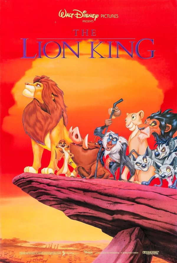 Disney Movie Pixar Kids Animated Film Poster Prints Wall Art Posters The Lion King A5 14.8 x 21CM