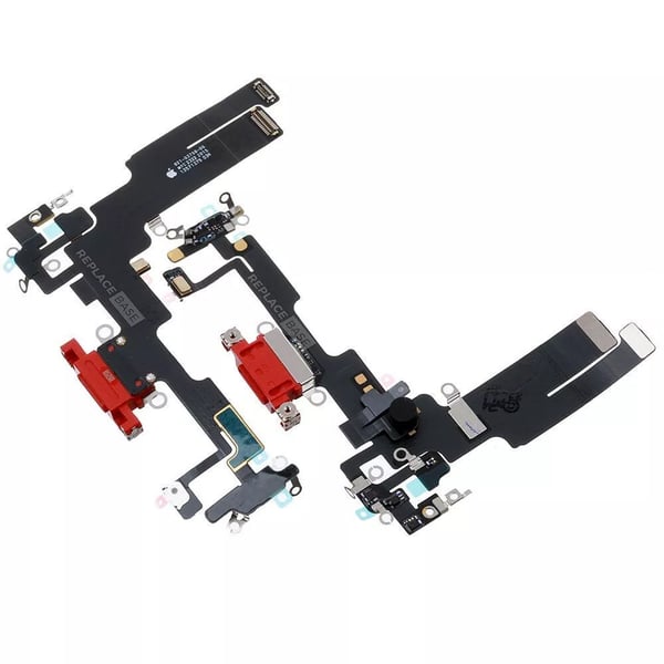 Charging Port Flex Cable Microphone Red For iPhone 14 Replacement Repair Part