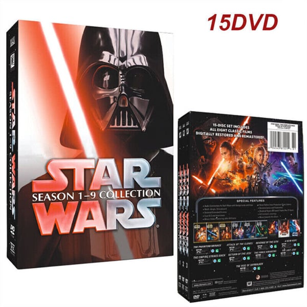 The Complete Saga Collection Star Wars : Season 1-9 (DVD 15-Disc Box Set) Brand New The Complete Saga Collection Star Wars : Season 1-9 (DVD 15-Disc Box Set) Brand New