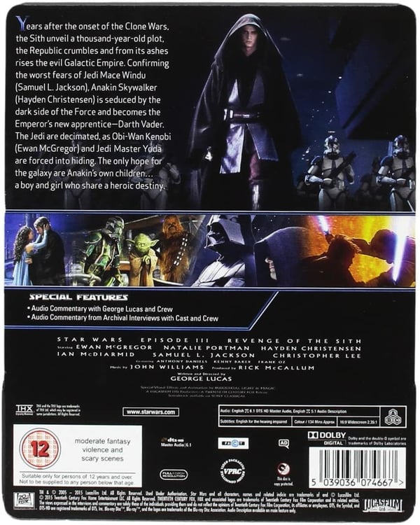Star Wars: Episod III - Mörkrets hämnd (Blu-Ray, Steelbook)