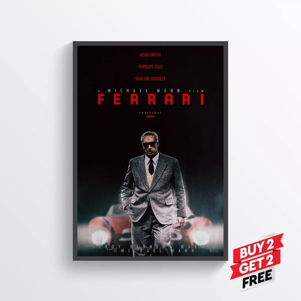 Ferrari Movie Film Posters Print Wall Art A4 21 x 29.7CM