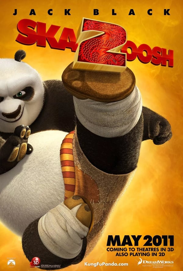 Disney Movie Pixar Kids Animated Film Poster Prints Wall Art Posters Kung Fu Panda 2 A4 21 x 29.7CM