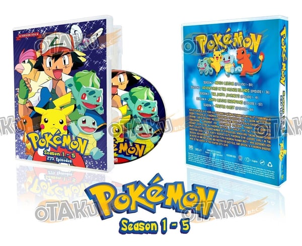 POKEMON (SEASON 1-5) - ANIME TV SERIES DVD (1-273 EPS) ENG DUB Brand New