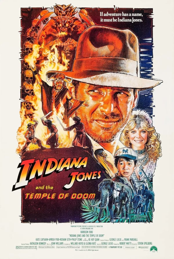 All Time Great Movie Posters Wall Art Classic Movie Modern Cinema Indiana Jones and the Temple Of Doom A2 42 X 59.9CM