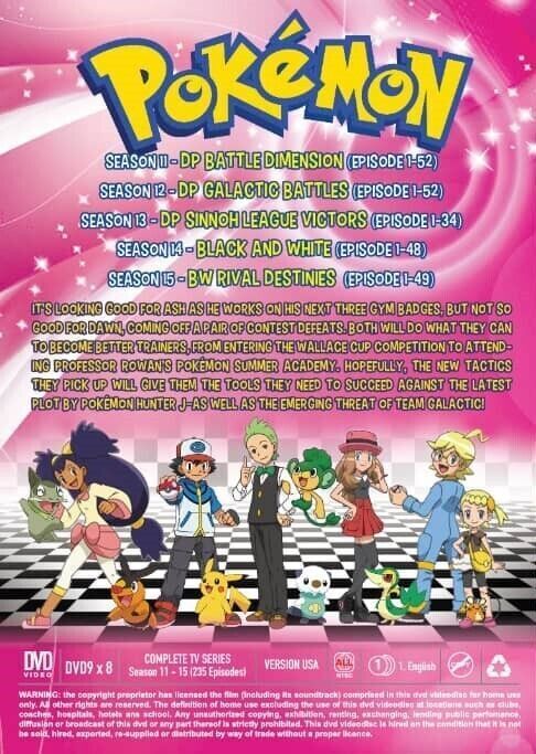 Pokémon (Sesong 11-15) - Animeserie DVD (235 episoder) (Engelsk tale)