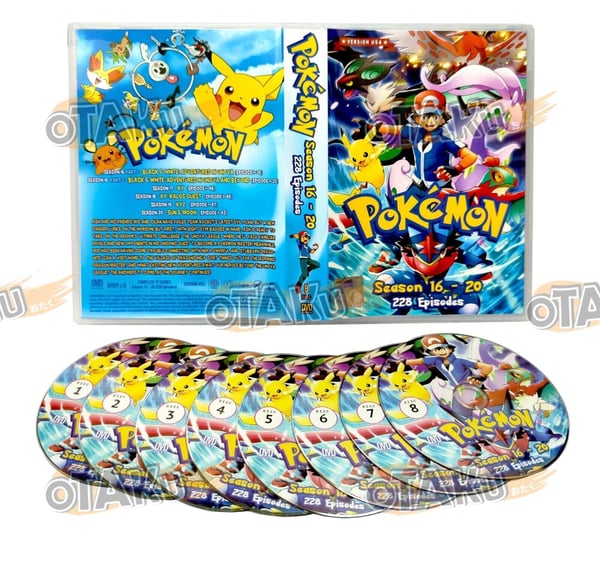 Pokémon (Sæson 16-20) - Anime TV-serie DVD (228 afsnit) (Engelsk tale)