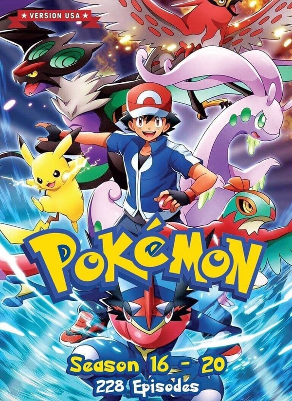 Pokémon (Sæson 16-20) - Anime TV-serie DVD (228 afsnit) (Engelsk tale)