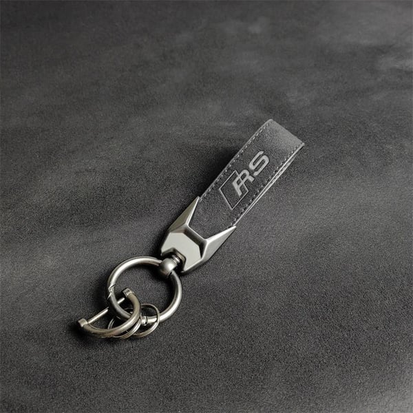 Suede Car Keyrings Keychain Key Rings Pendant Holder For Audi RS TT Logo RS2 RS3 RS4 RS5 RS6 RS7 RS8 Auto Styling Accessories Color Name : -black