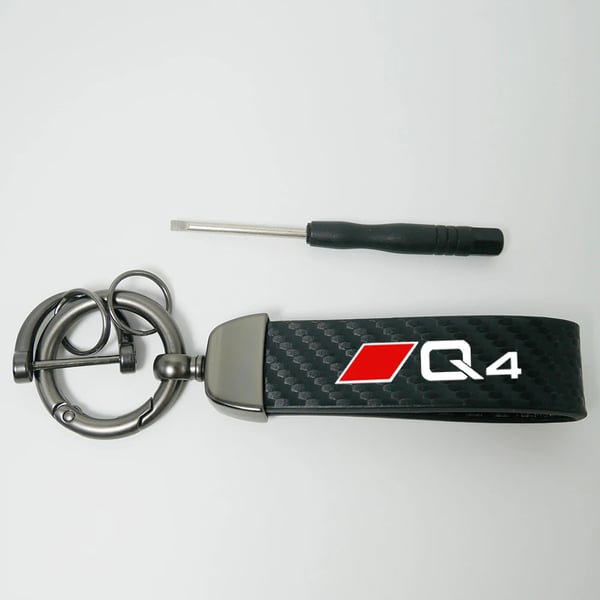 Car Keychain Carbon Fiber Grain Keyring Motorcycle Keychain for Audi Q2 Q3 Q3 Q4 Q5 Q6 Q7 Q8 S6 SQ2 TT Car Accessories Color Name : Q4