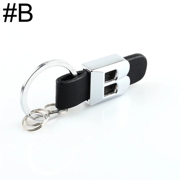 3D Car Key Chain Metal Letter Leather Strap keychain For Mercedes Benz A B C D E G S Class Car Keychain leather Key Rings Color Name : B