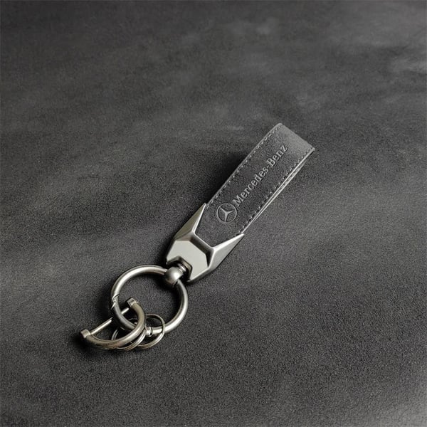 Suede Car Logo Keychain Anti-loss Key Ring For Mercedes Benz AMG W206 W204 W205 W212 W213 W221 W222 W223 W251 W464 Accessories Color Name : -black