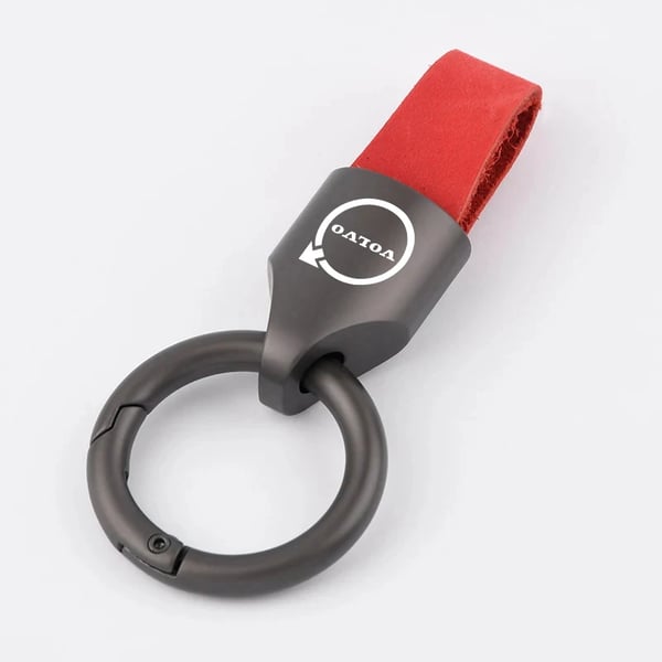 Luxury Leather Metal Key Chain Fashion Keychain Key Ring For Volvo XC90 V90 V60 XC60 V40 S80 S60 S90 C40 XC40 V70 XC70 C30 C70 Color Name : Red