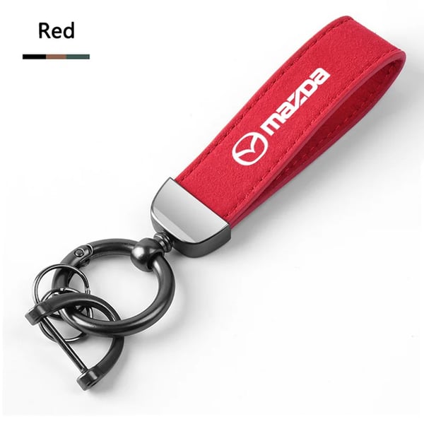 High-End Car Suede Leather Keychain Metal Key Ring For Mazda 2 3 5 6 MX5 Axela Atenza MS CX-3 CX-4 CX-5 CX-7 CX-9 CX-8 7 Color Name : red