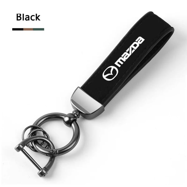High-End Car Suede Leather Keychain Metal Key Ring For Mazda 2 3 5 6 MX5 Axela Atenza MS CX-3 CX-4 CX-5 CX-7 CX-9 CX-8 7 Color Name : black