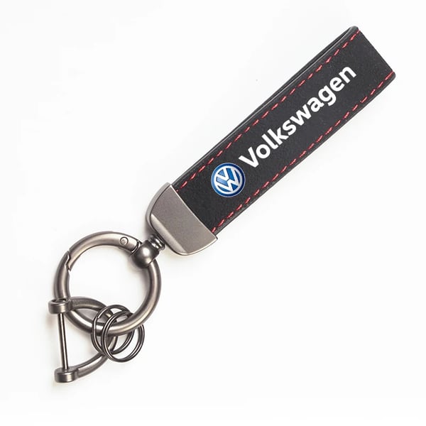 Luxury Men Women Suede/Metal Key Chain Fashion Keychain Key Ring Holder For VW GTI Jetta Golf Tiguan Transporter Passat GTD Polo - Color Name : FMP-Black