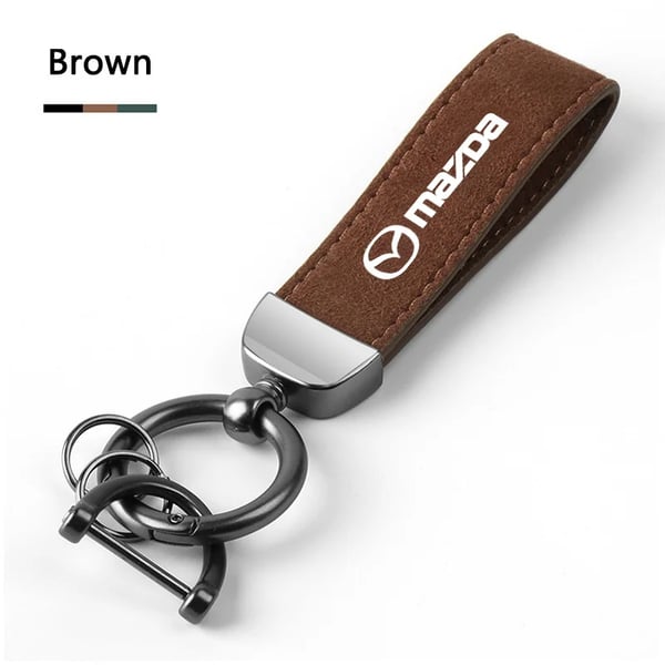 High-End Car Suede Leather Keychain Metal Key Ring For Mazda 2 3 5 6 MX5 Axela Atenza MS CX-3 CX-4 CX-5 CX-7 CX-9 CX-8 7 Color Name : brown