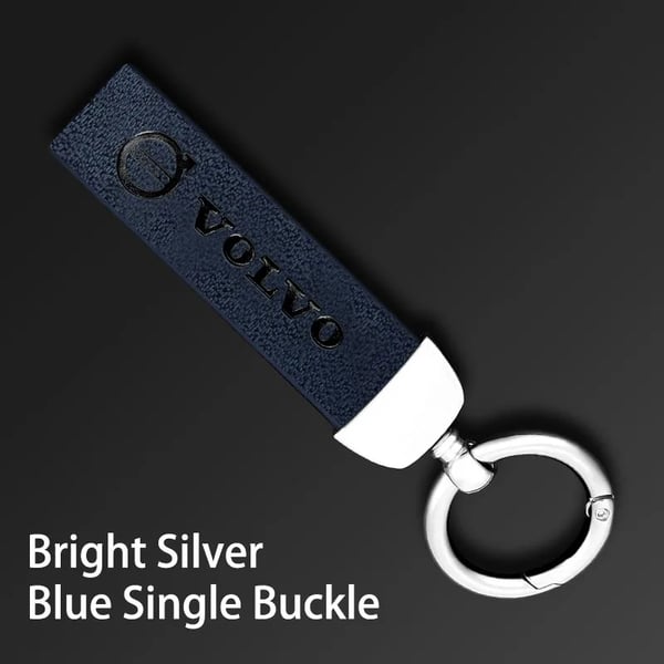 Car Fine Leather Keychain Ring Emblem Key Chain Accessories For Volvo XC90 V90 V60 XC60 V40 S80 S60 S90 C40 XC40 V70 XC70 C30 Color Name : Bright Blue