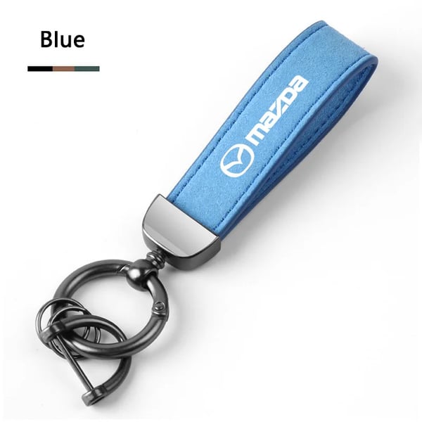 High-End Car Suede Leather Keychain Metal Key Ring For Mazda 2 3 5 6 MX5 Axela Atenza MS CX-3 CX-4 CX-5 CX-7 CX-9 CX-8 7 Color Name : blue
