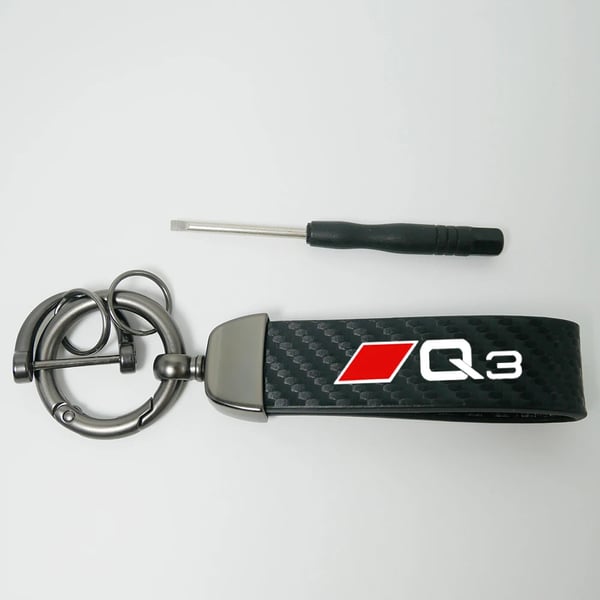 Car Keychain Carbon Fiber Grain Keyring Motorcycle Keychain for Audi Q2 Q3 Q3 Q4 Q5 Q6 Q7 Q8 S6 SQ2 TT Car Accessories Color Name : Q3