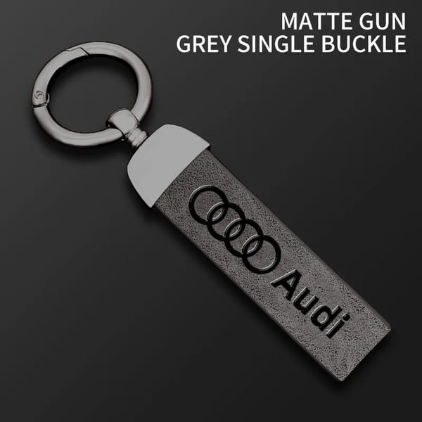 High Grade Leather Keychain With Car Logo Keyring Accessories For Audi A3 A4 A6 A5 Q5 A1 Q7 Q3 TT SQ5 RSQ3 RSQ8 S3 S4 RS5 RS6 S7 - Color Name : Matte Gray