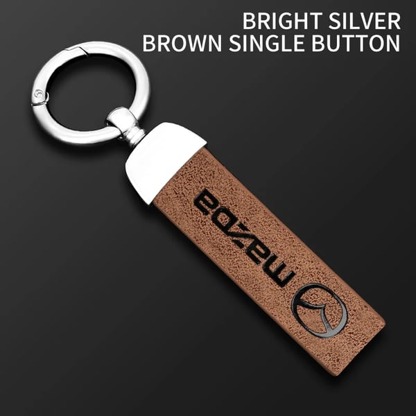 Car Key Rings Leather High Quality Auto Logo Keychain Accessories For Mazda 2 3 6 5 Atenza CX30 CX90 CX60 CX50 MX30 CX3 CX5 MX5 Color Name : Bright Brown