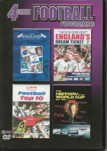 DVD - 4 GREAT FOOTBALL PROGRAMMES - REGION 0 - CERT E - Brand New DVD - 4 GREAT FOOTBALL PROGRAMMES - REGION 0 - CERT E - Brand New