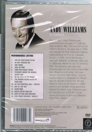 The Legendary Andy Williams in Concert DVD – Live Greatest Hits