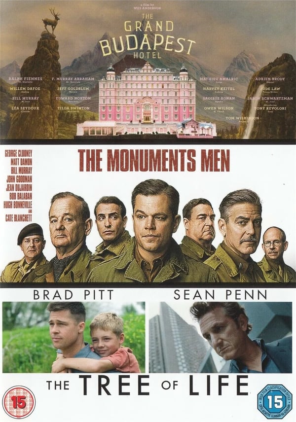 The Grand Budapest Hotel, Monuments Men, Tree Of Life - Region 2 DVD Brand New The Grand Budapest Hotel, Monuments Men, Tree Of Life - Region 2 DVD Brand New