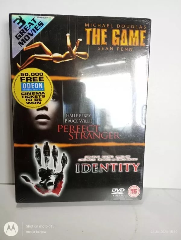 THE GAME(SEAN PENN) PERFECT STRANGER(BRUCE WILLIS) IDENTITY (JOHN CUSACK) DV Brand New
