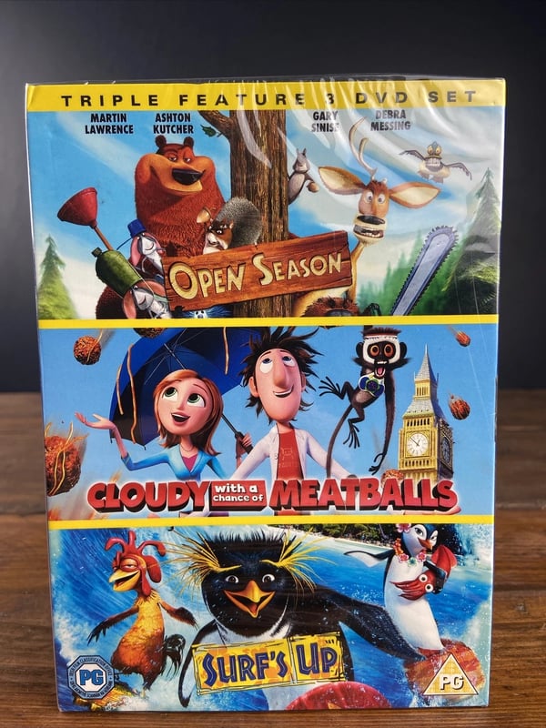 Cloudy With A Chance Of Meatballs / Open Season / Surf's Up (DVD, 2010)