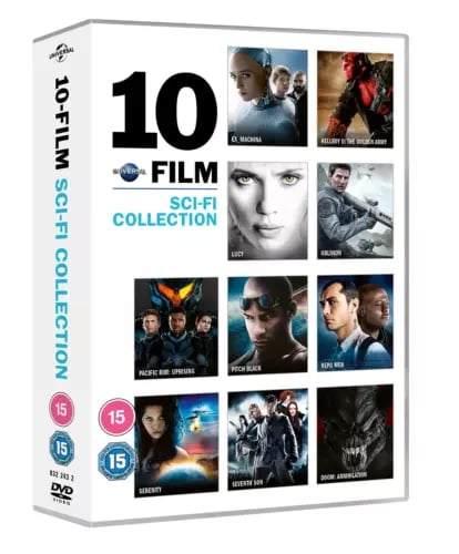 10 Film Sci-fi Collection (DVD) Ex_Machina, Hellboy II, Lucy, Oblivion Brand New
