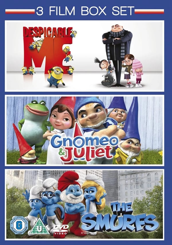 Gnomeo & Juliet / The Smurfs / Despicable Me - Triple Pack (DVD) - Brand New